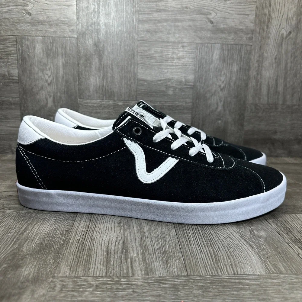 Vans Sport Sneakers Mens 13 Black Suede Retro Skate Low Top NEW